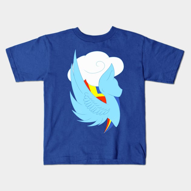 Silhouette - Rainbow Dash Kids T-Shirt by ForsakenSky